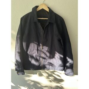 Rainforest Mens Navy Blue Full Zip Lightweight Jacket Faux Suede Size Medium